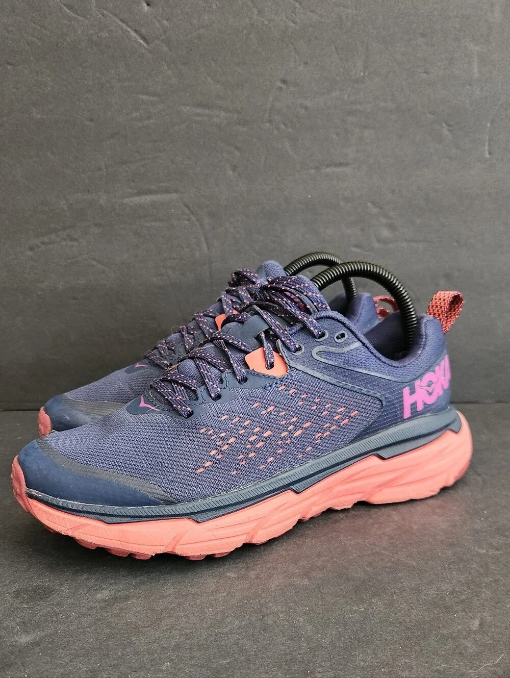 Hoka One One Challenger ATR 6 Navy Blue/Coral Running Shoes Women's Size 6.5